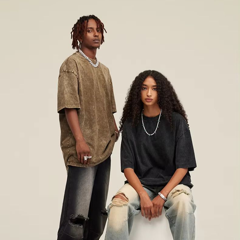 Streetwear Brand Tees - 커스텀 로고 힙합 스트릿웨어 남성 100%