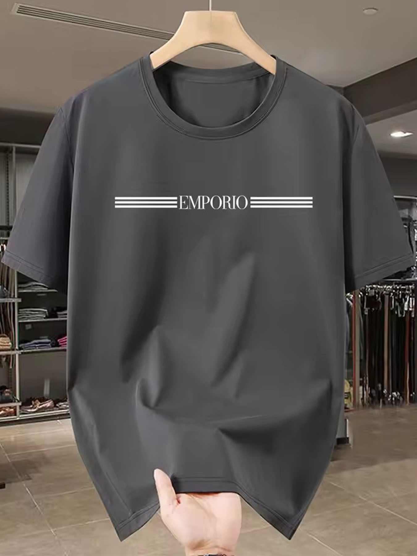 남성용 럭셔리 브랜드 레터 프린트 티셔츠, 100% 순 - Streetwear Brand Tees 리뷰 및 가격